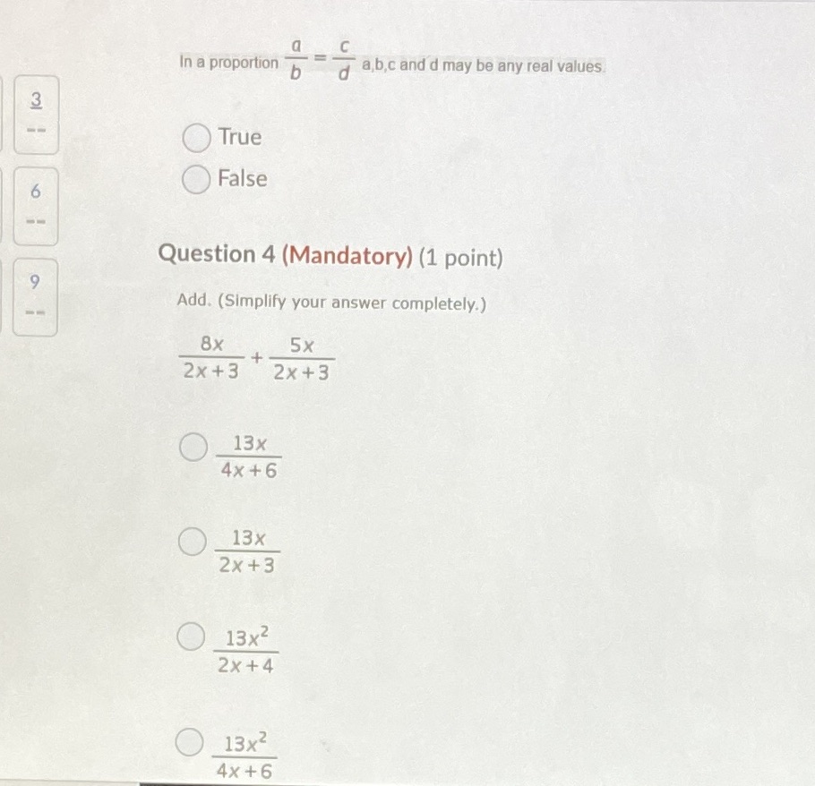 a C In a proportion b a,b,c and d may be