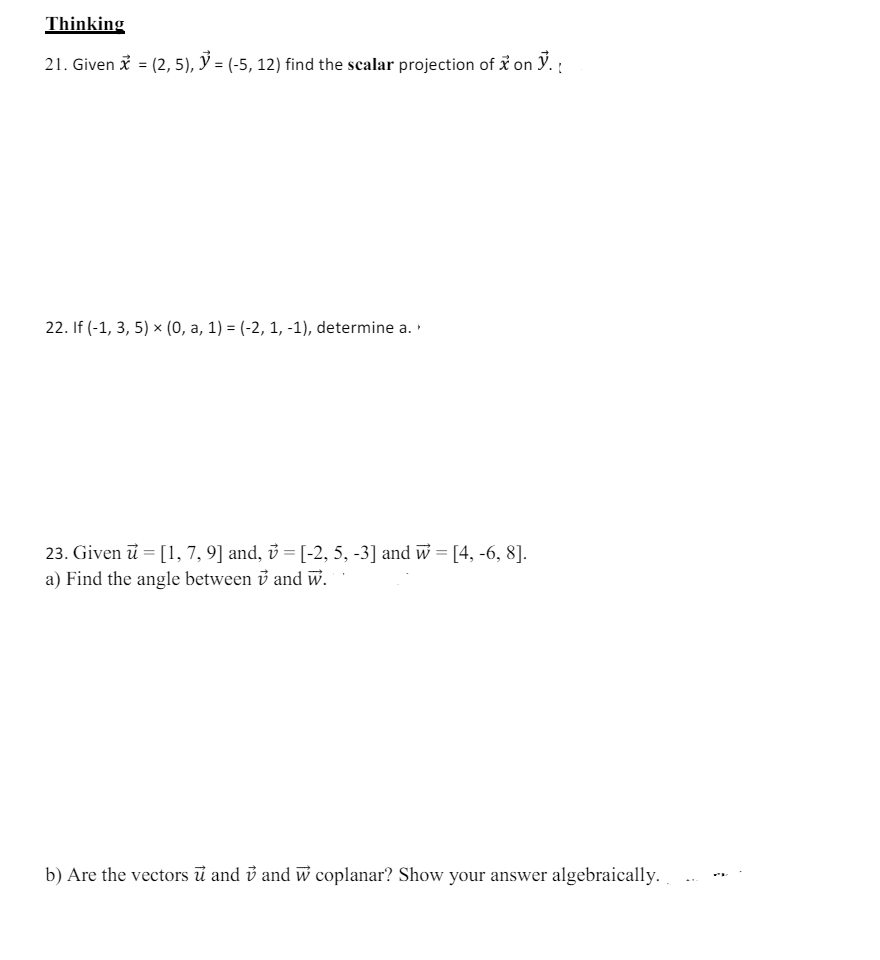 Calculus Thinking 21. Given x = (2, 5), ) = (-5, 12)