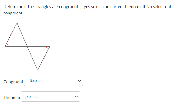 If No select not congruent M A Congruent [ Select ] V