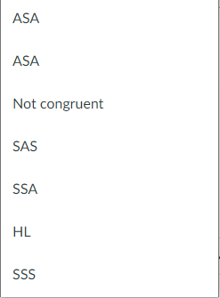 select the correct theorem. If No select not congruent Congruent [ Select