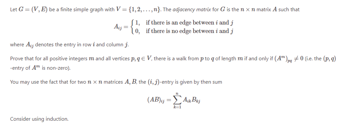  Let G = (V, E) be a finite simple graph with