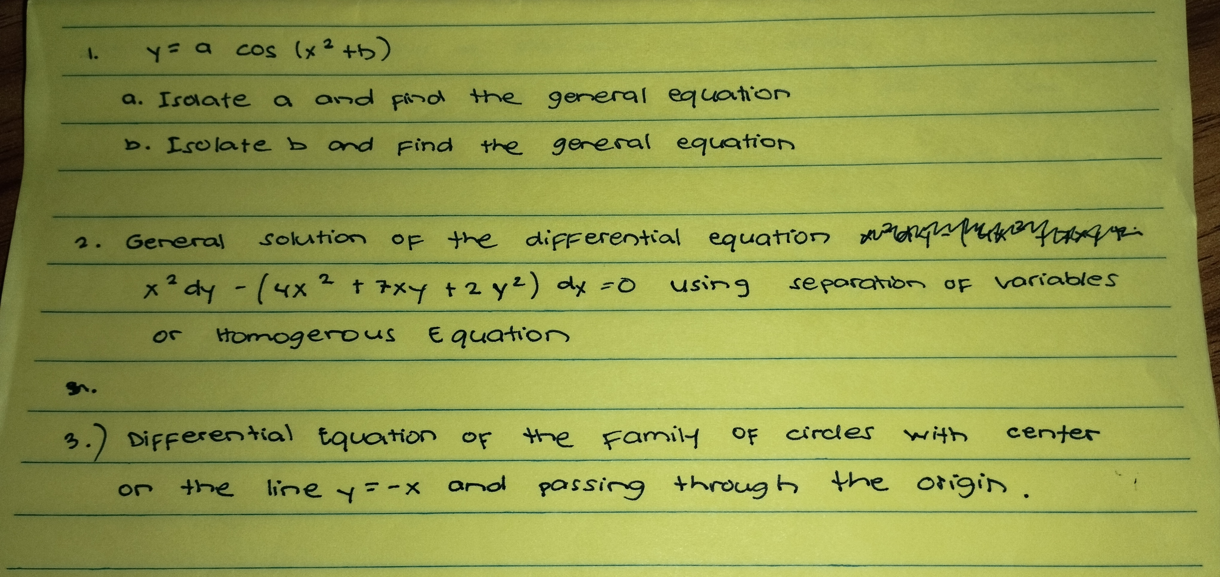  1. y= a cos ( x 2 +b ) a .