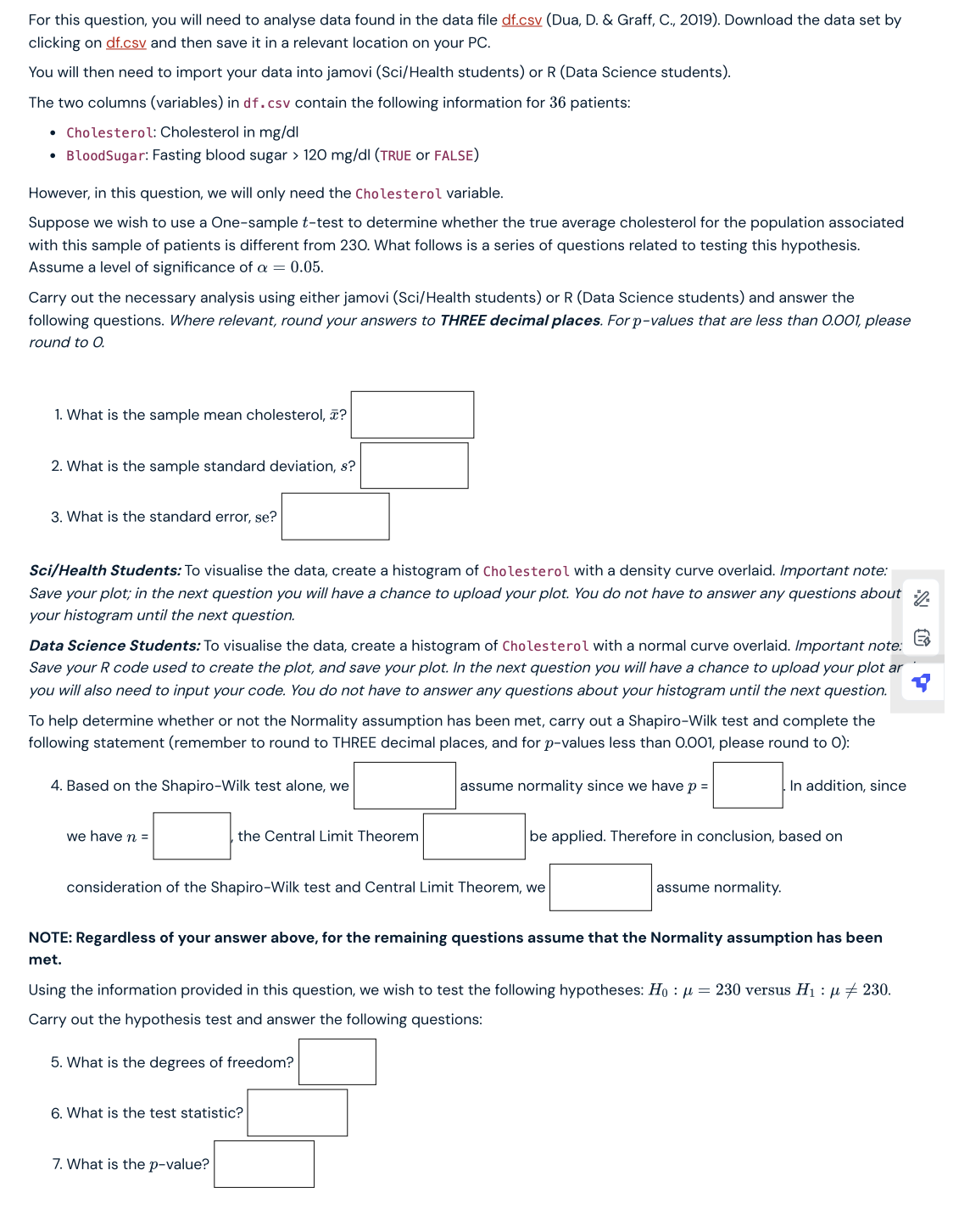  For this question, you will need to analyse data found in
