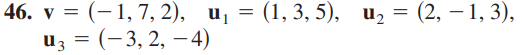 linear combination of u and w, if possible, where u = (1,