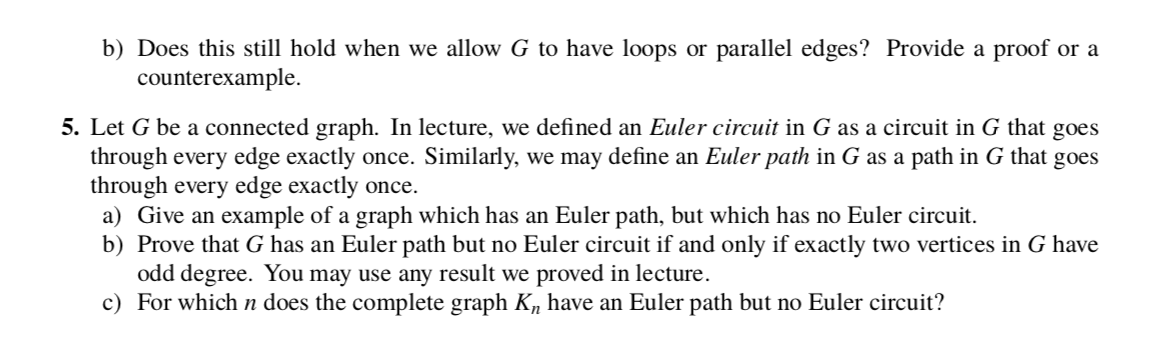  b) Does this still hold when we allow G to have