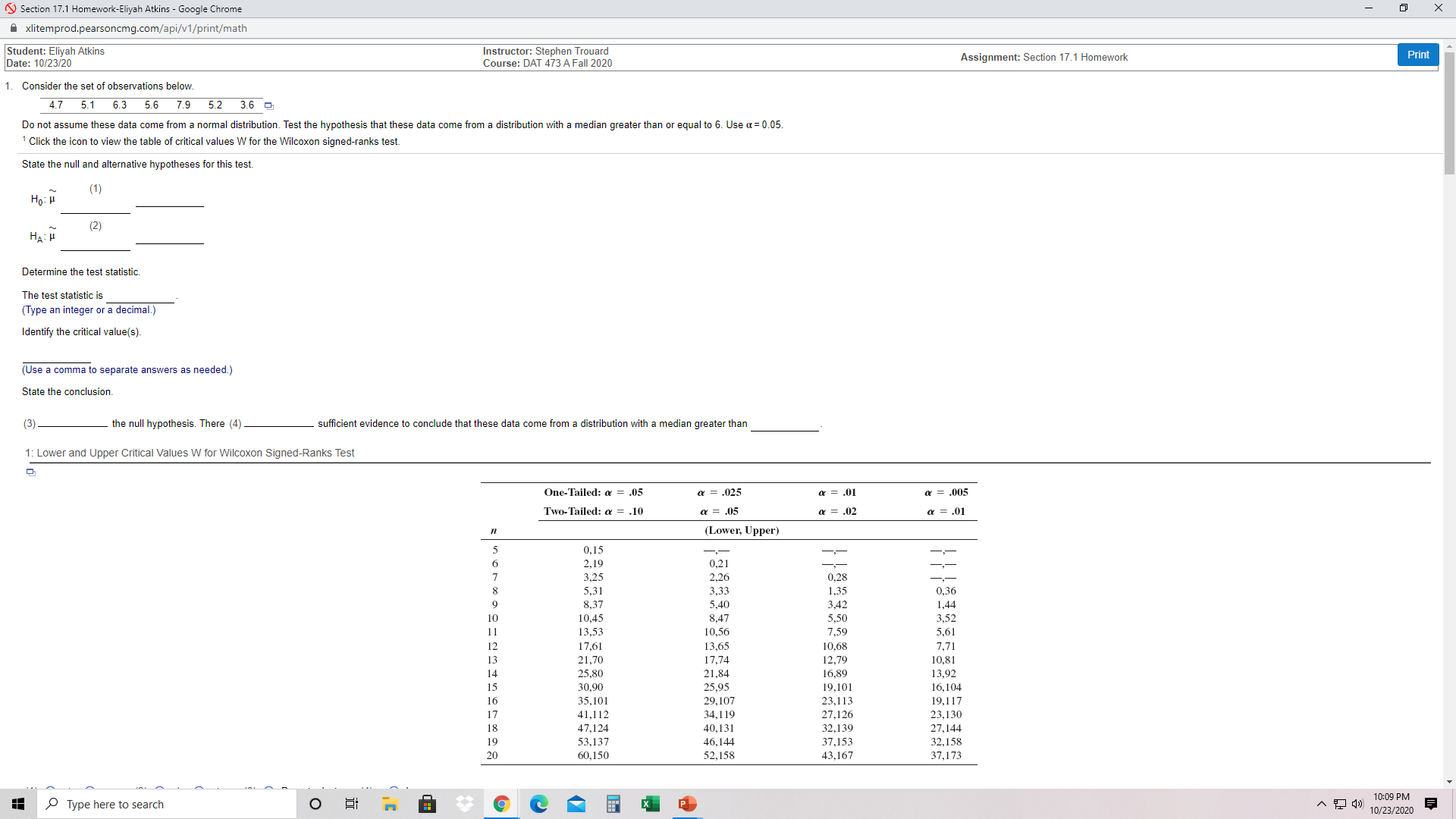 I need help solving some statistic problem. The problems are based on