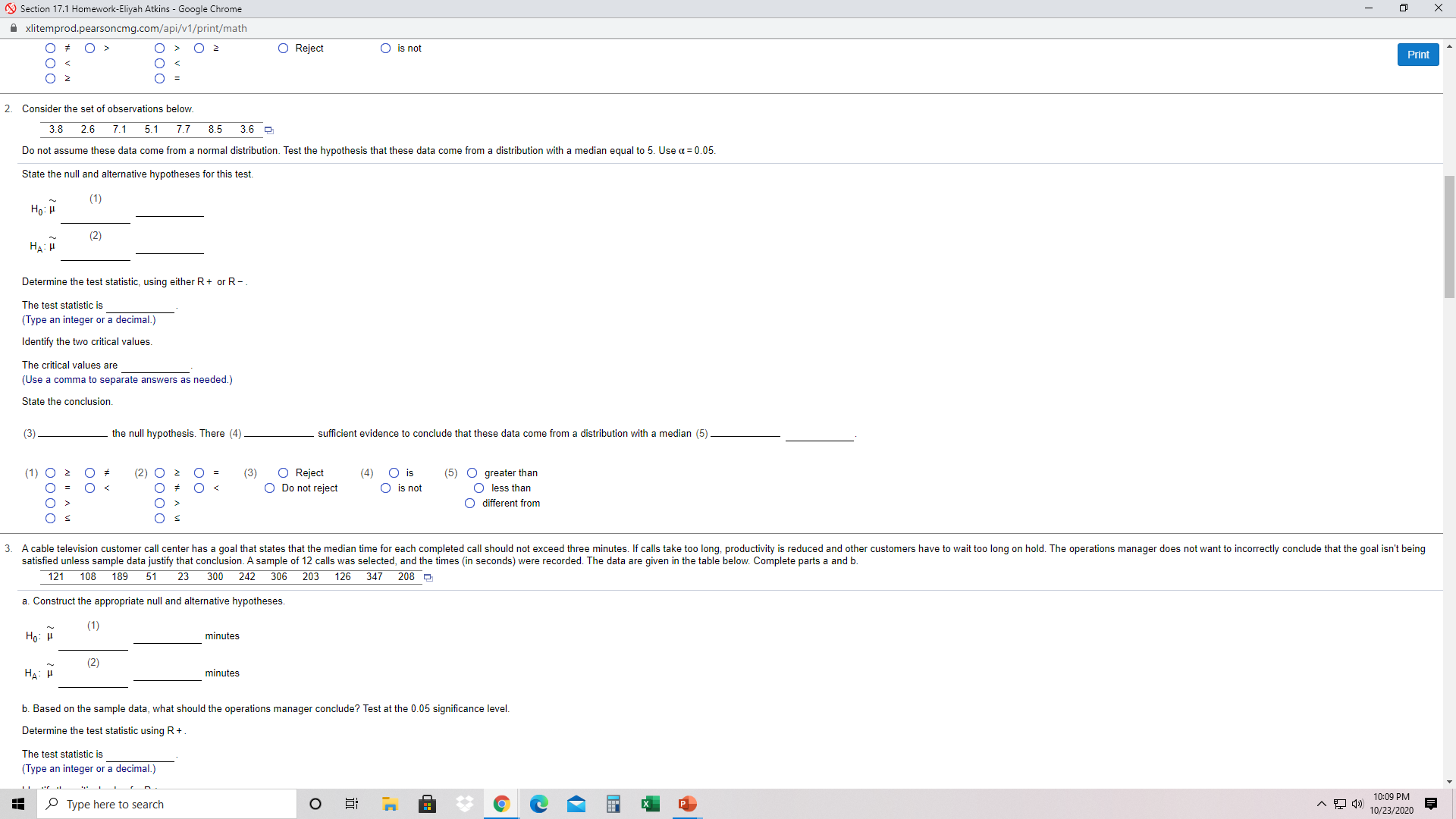 17.1 Homework-Eliyah Atkins - Google Chrome xlitemprod.pearsoncmg.com/api/v1/print/math X Student: Eliyah Atkins Date: