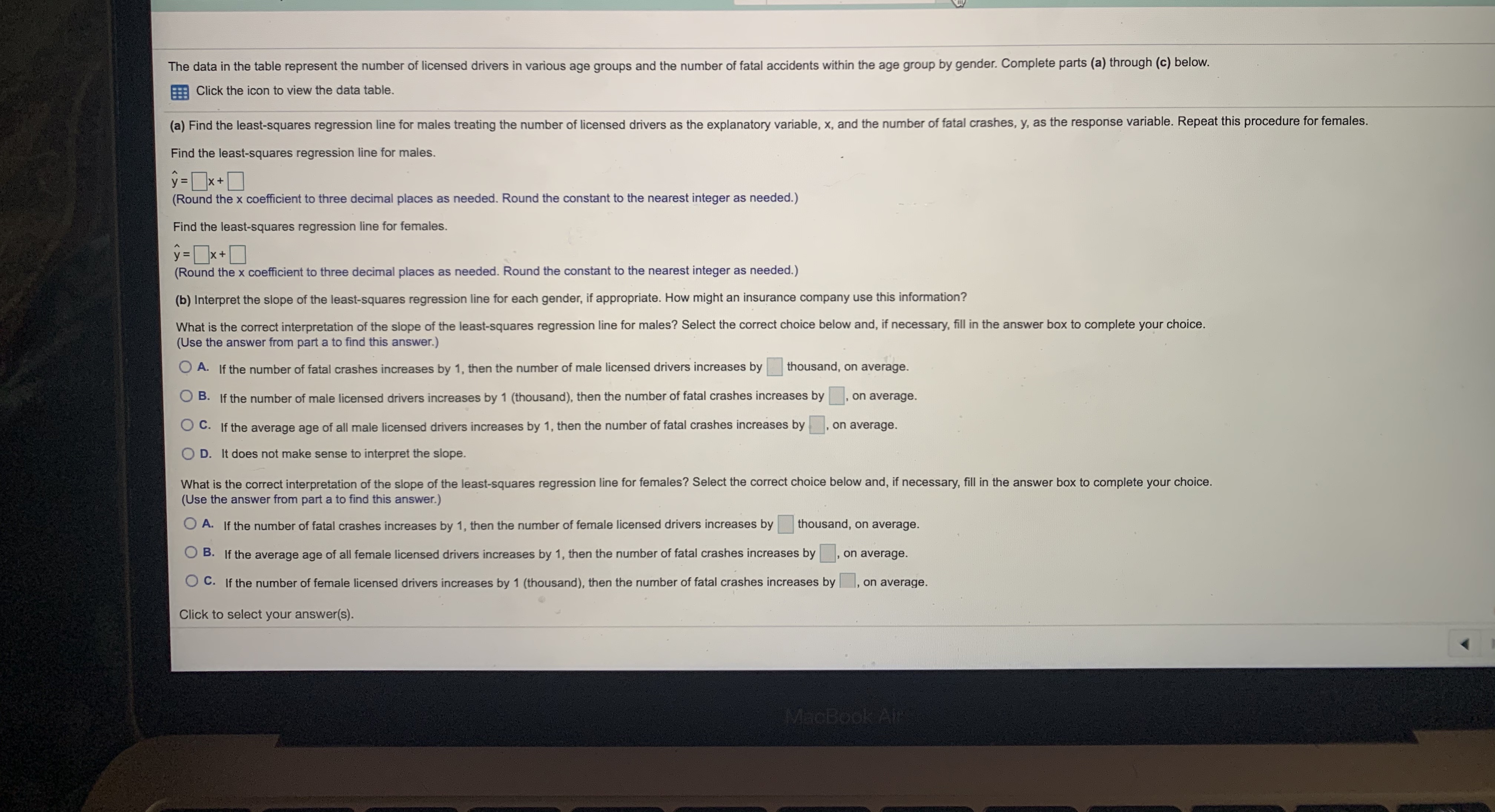 pts possible The accompanying data represent the weights of various domestic cars