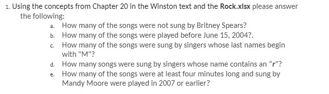 1. Using the concepts from Chapter 20 in the Winston text