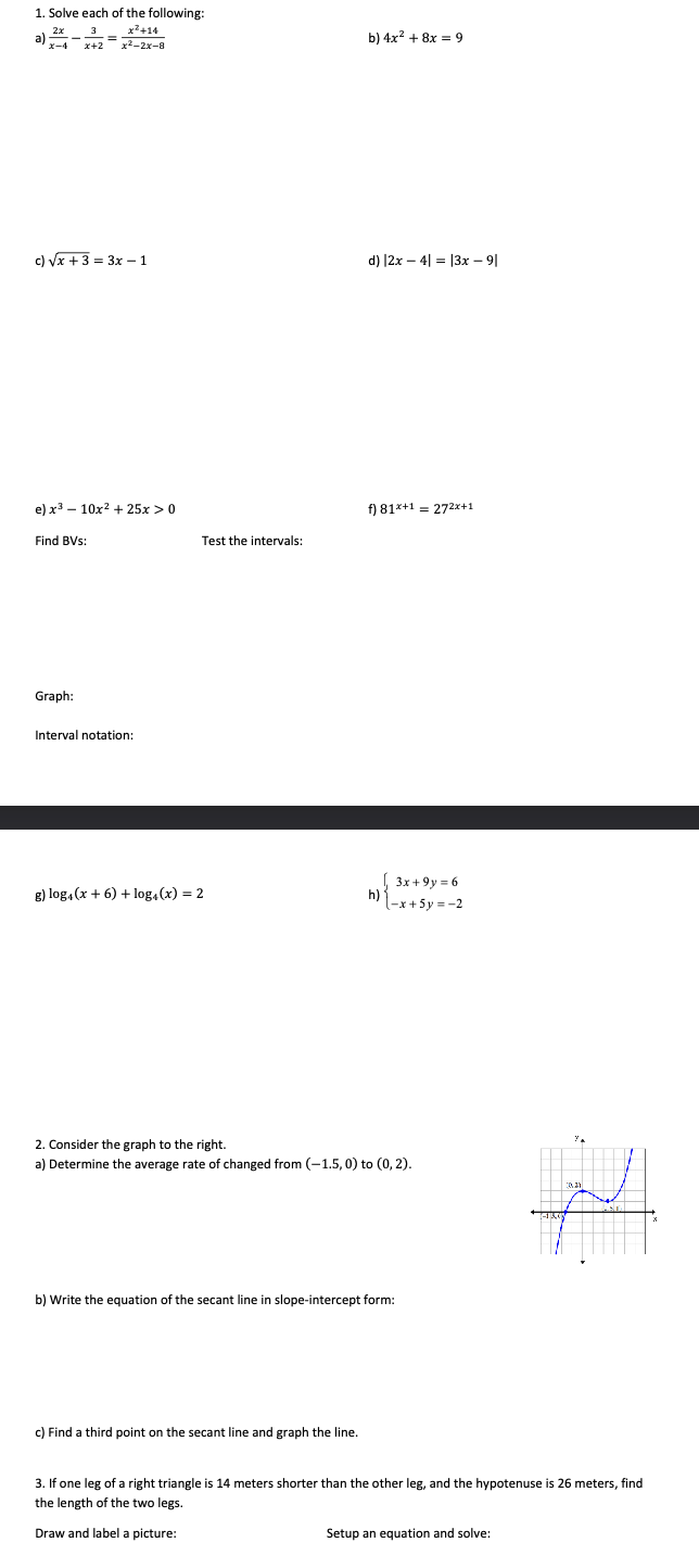 bi form. 5. Evaluate the difference quotient for f(x) = x* 4x
