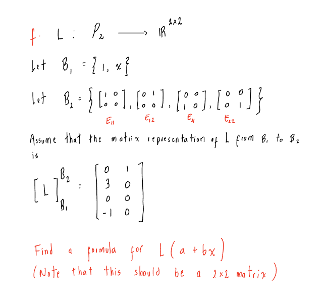 , Let B, = "[:], 18], 1813 ( standard basis of U