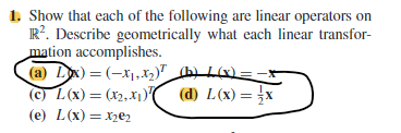 = /R ) e , Find the matrix representation of L from