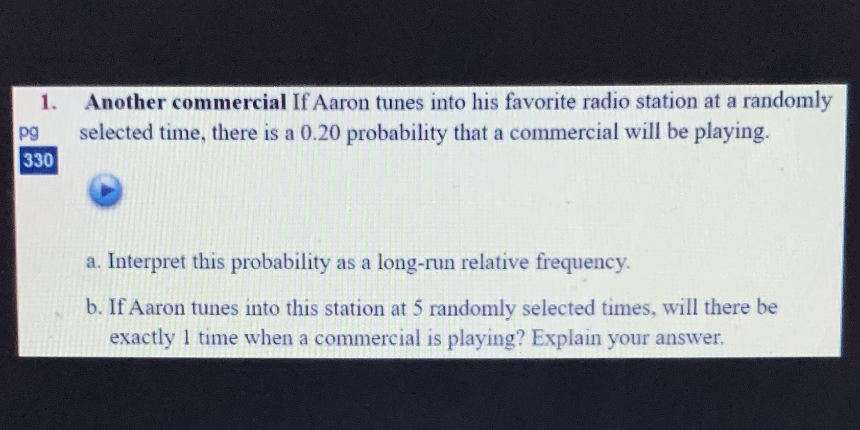 Chapter 5 section: 1 Statistics of randomness probability and stimulation........ 1. Another
