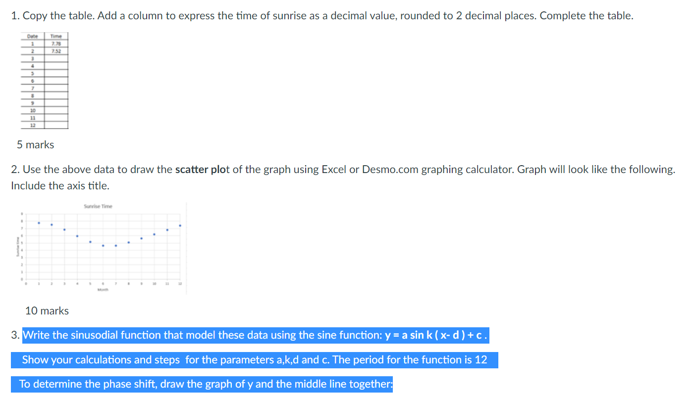  1. Copy the table. Add a column to express the time