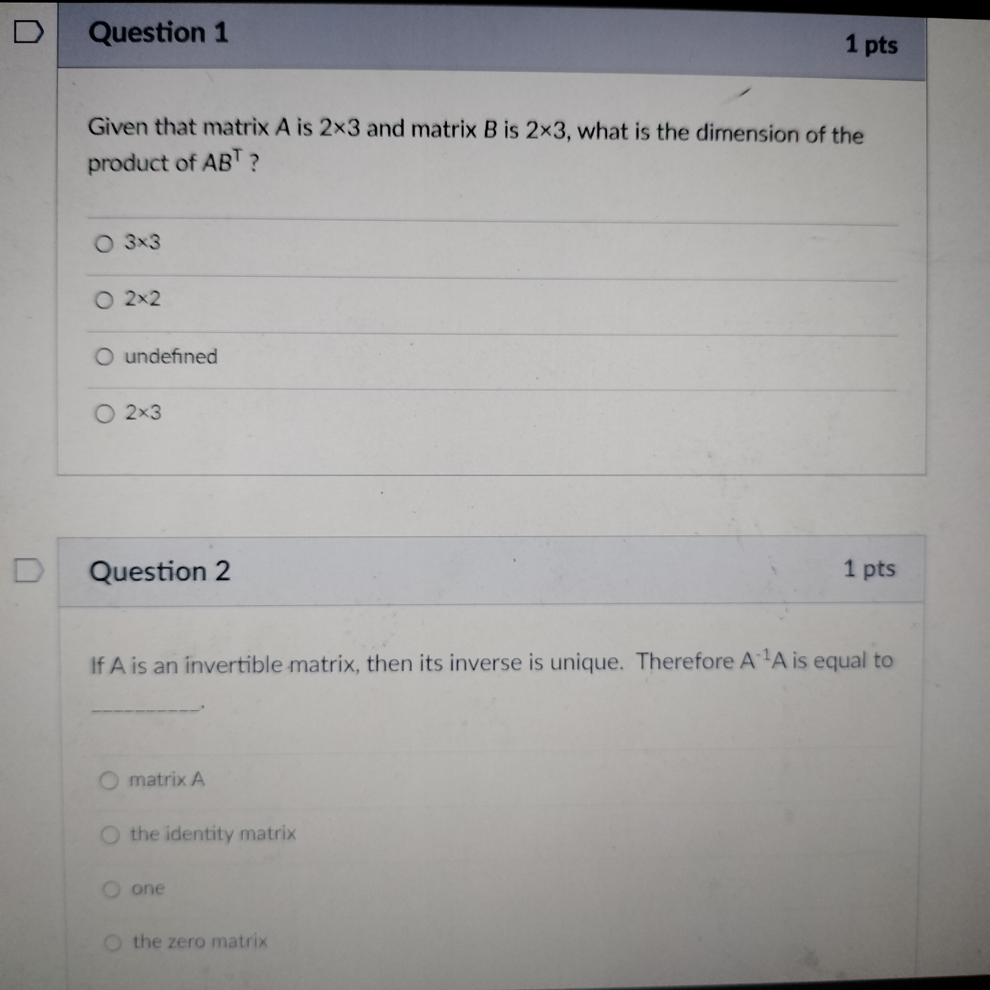 Question 4 2 pts Suppose that A, B, and C are compatible