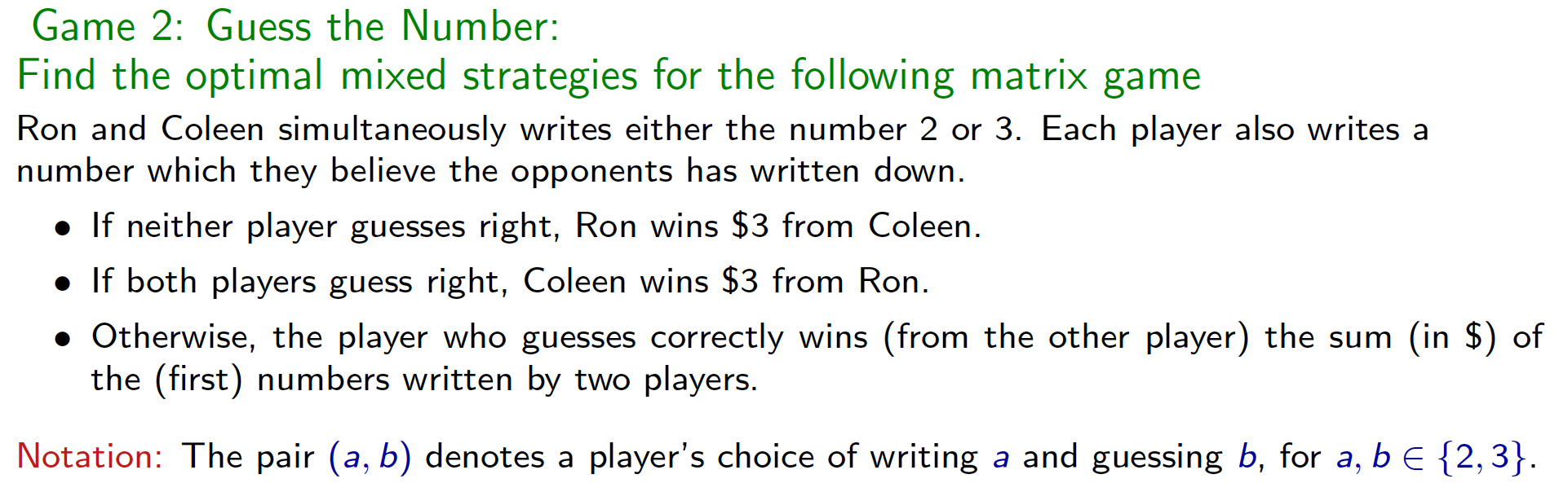 2) (2, 3) (3, 2) (3, 3 ) (2, 2) 3 4