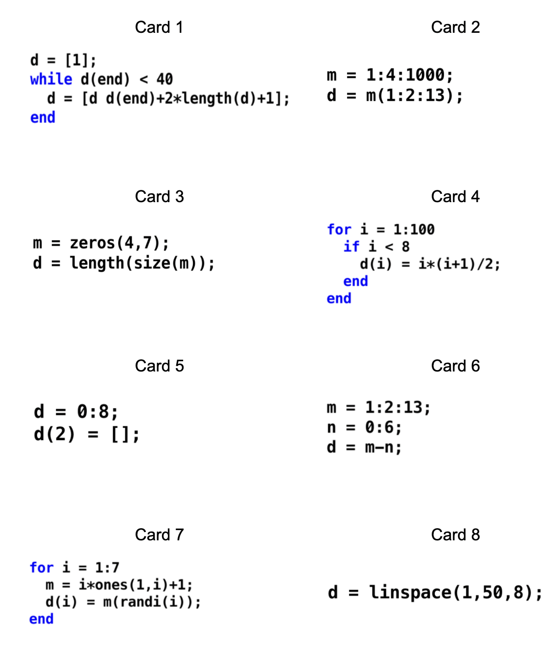 You will be given 20 total cards. Each of the 20 cards
