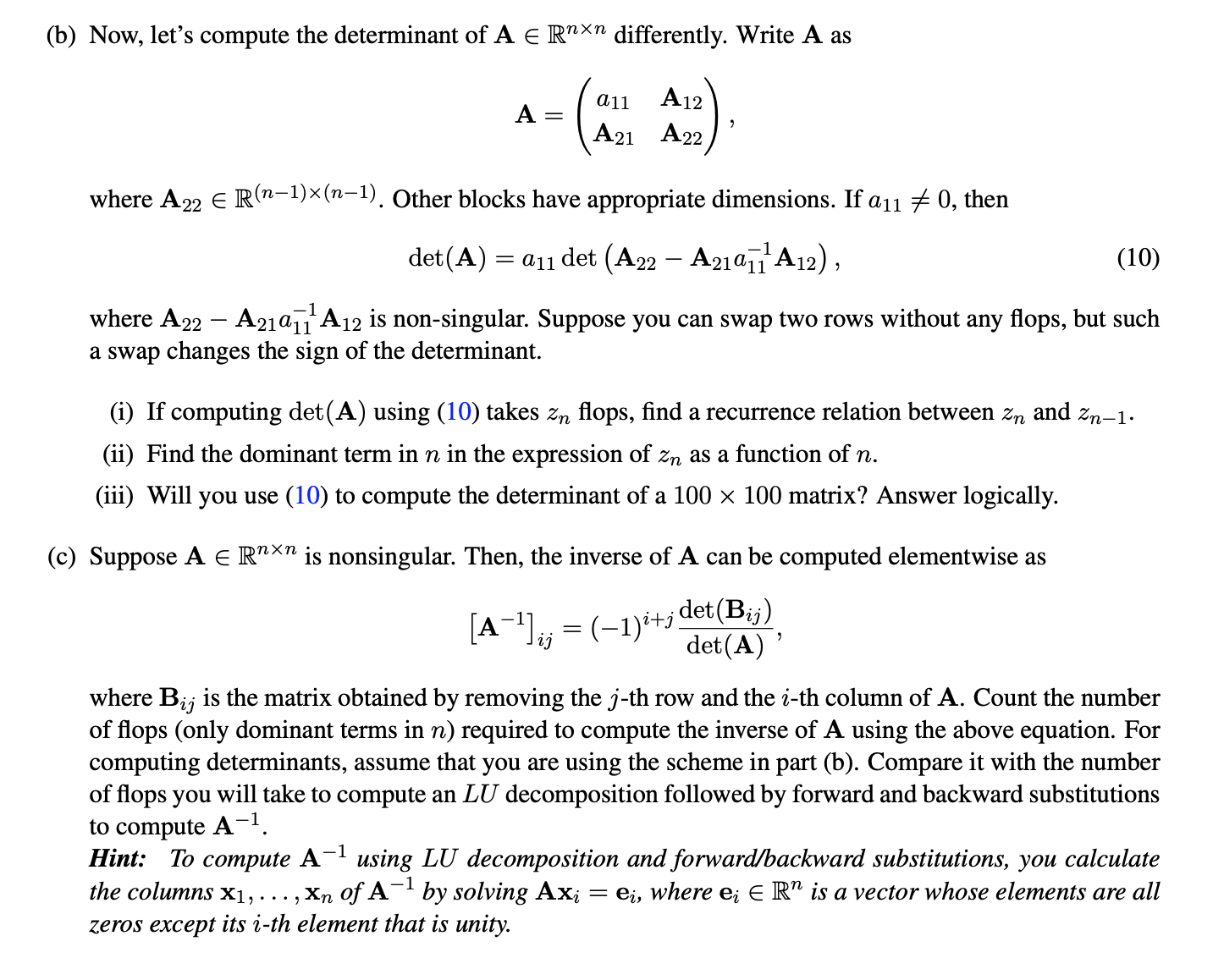 Determinants can be floppy (b) Now, let's compute the determinant of A