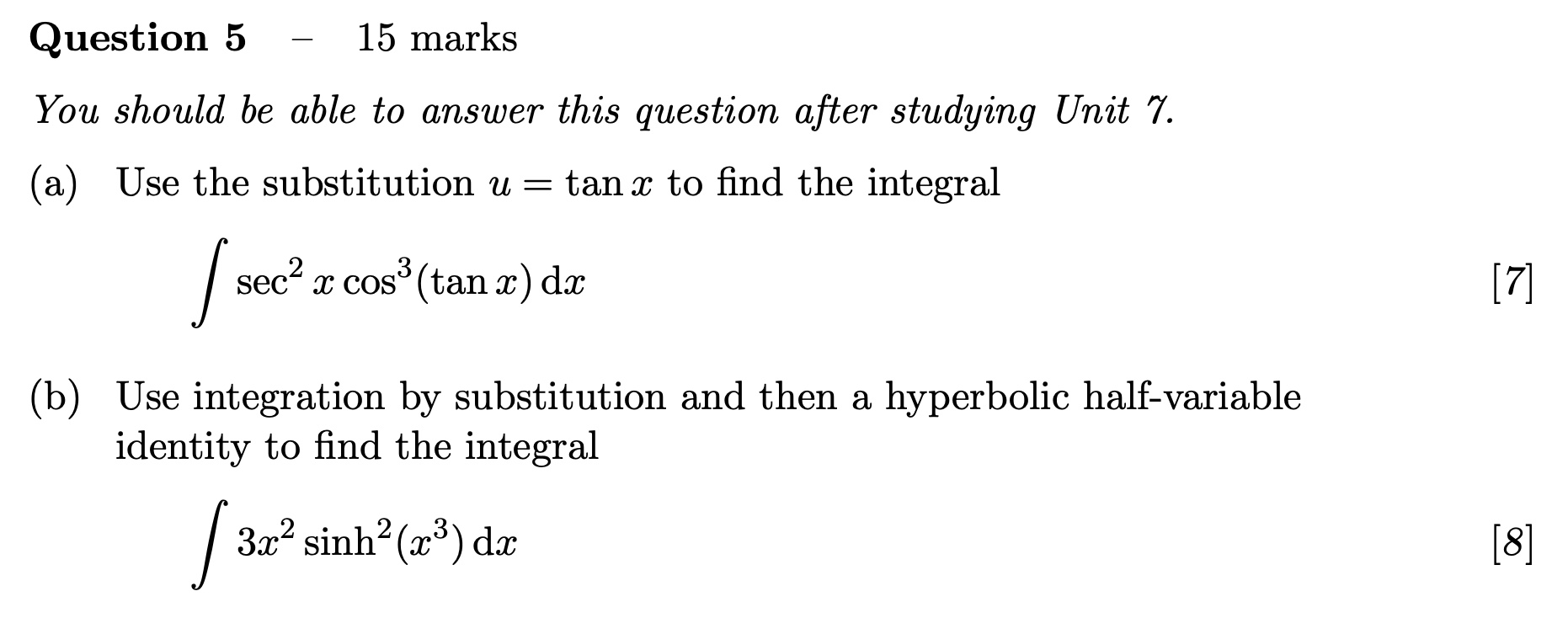 Question 5 - 15 marks You should be able to answer
