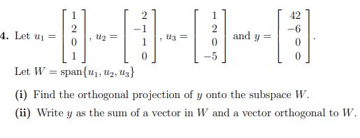 Let u1 = 1 2 0 1 , u2 = 2 1