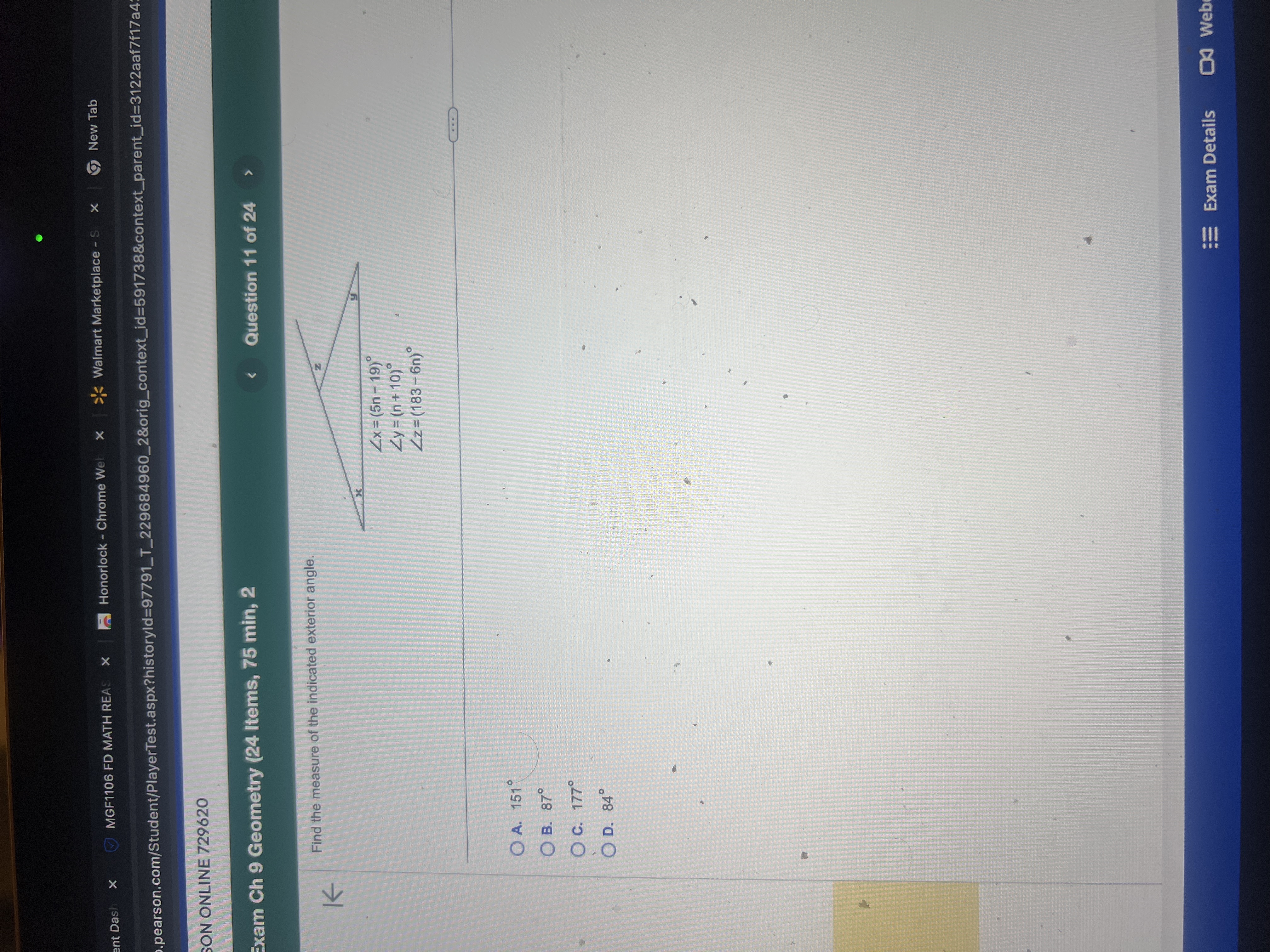 OneLogin P Module C Exam Ch 9 x m/Student/PlayerTest.aspx?historyld=97791_T_229684960_2&orig_context_id=591738&context_parent_id=3122aaf7f17a43d2a354bd8d91c5bdd4&tool_consumer_inf... O # |