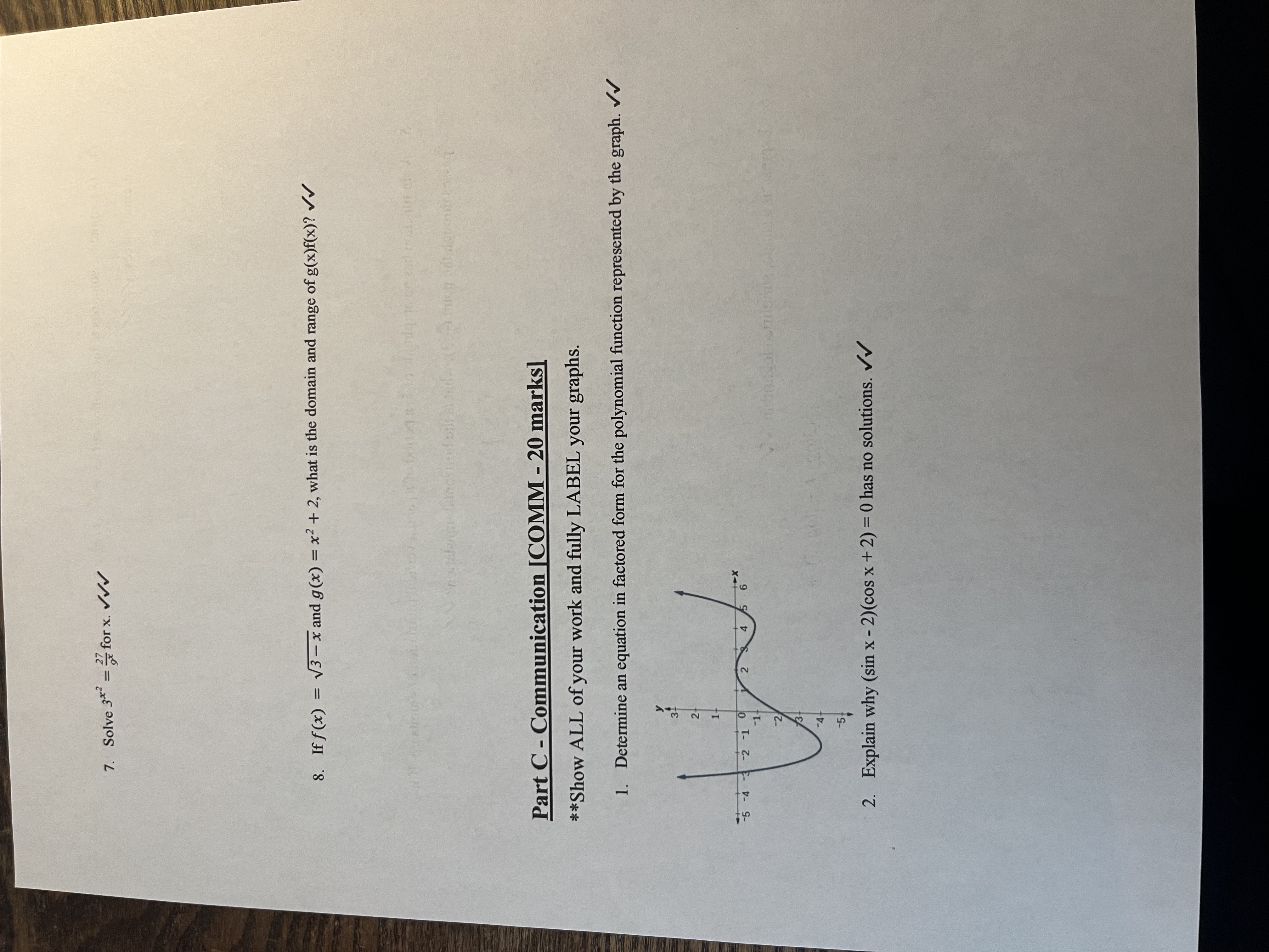 Hi can you help with this assignment 7. Solve 3* = 2x