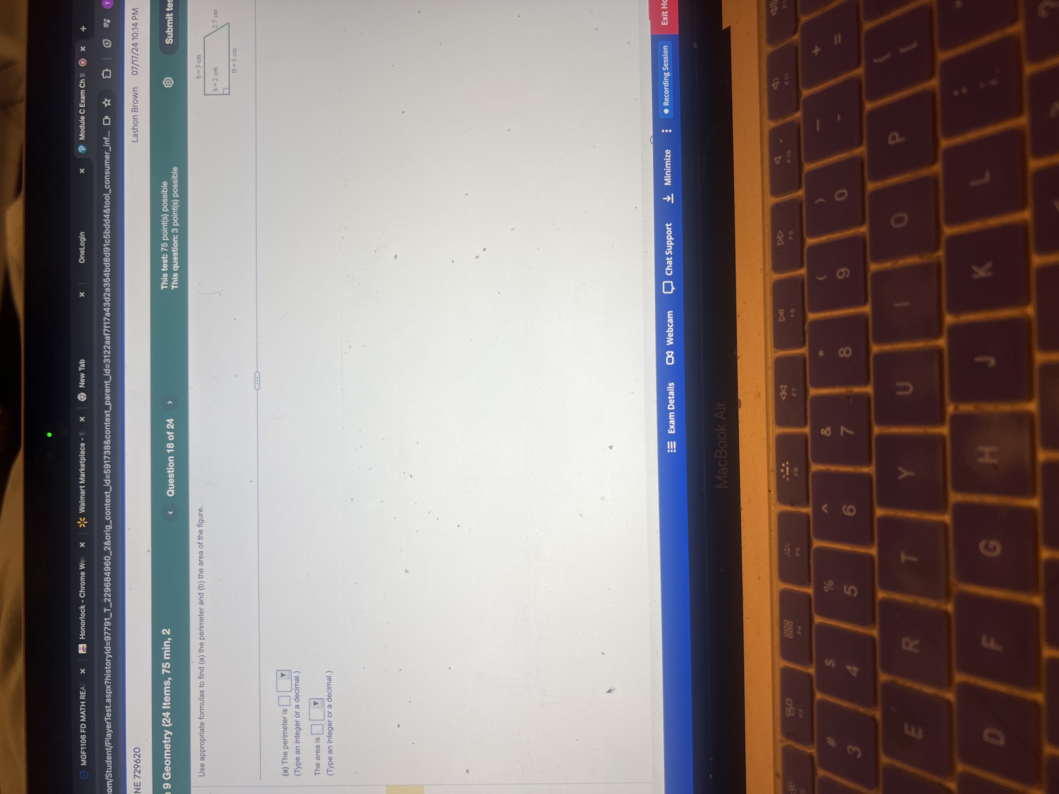 She walks 21.08 m from the base of the tree along the