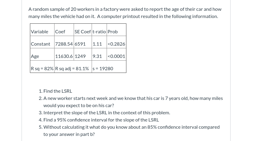 need help on mainly the confidence interval parts A random sample of