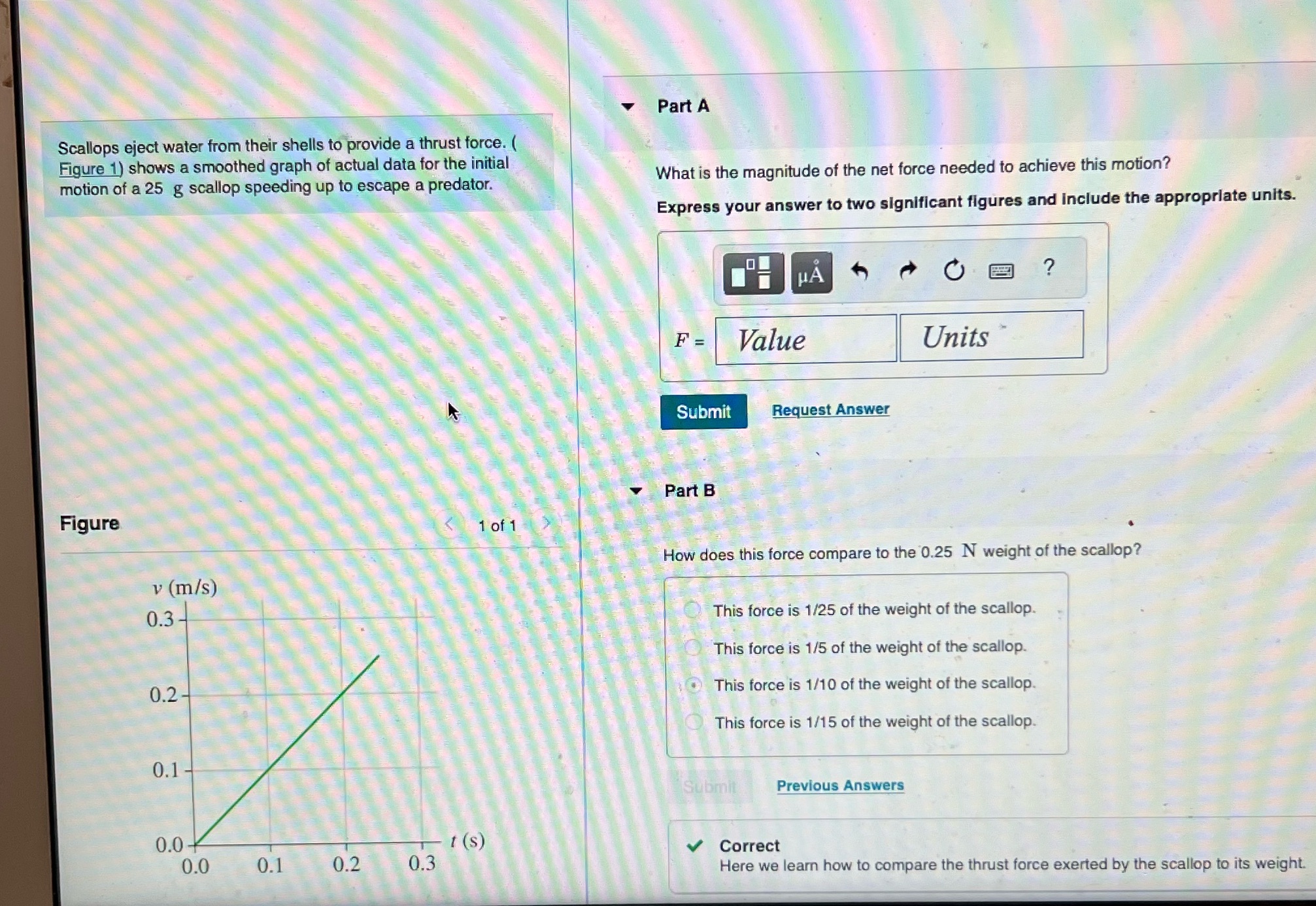 Please help me solve part A Scallops eject water from their shells