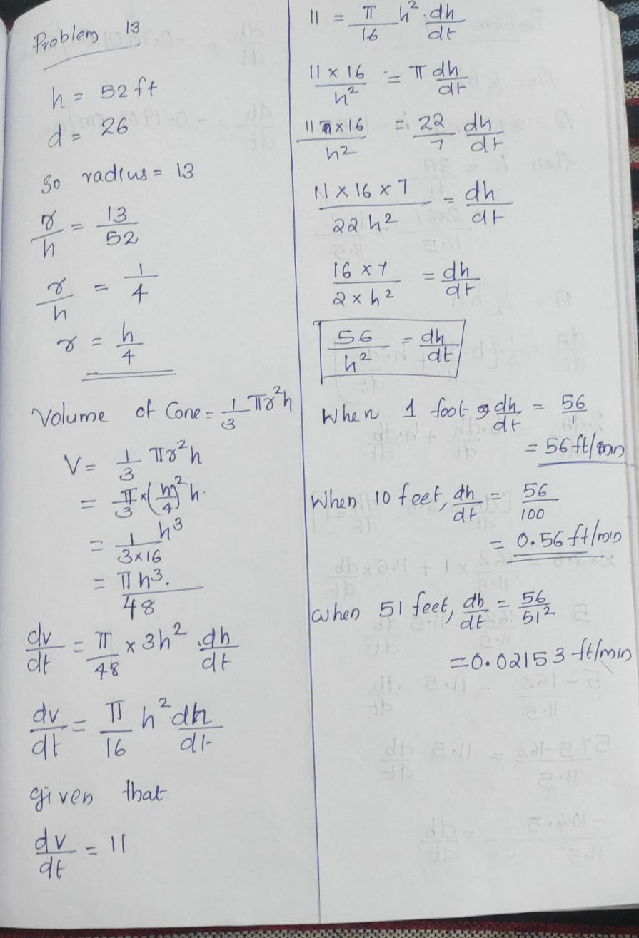 sHomework 2: Problem 13 O (1 point) An inverted cylindrical cone, 52