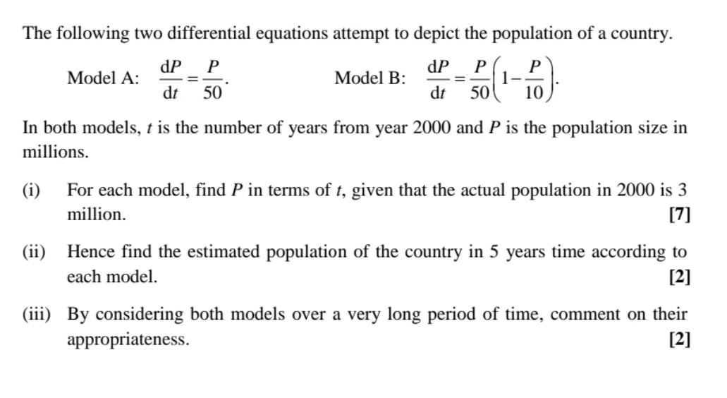 Advanced level maths. DE The following two differential equations attempt to depict