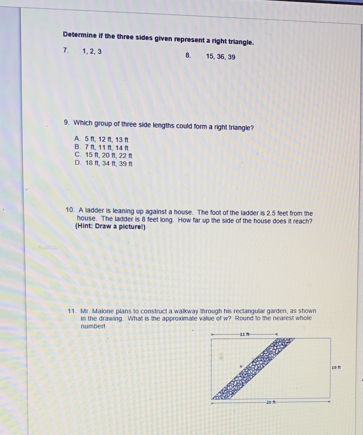 Please answer the questions with neatly work shown Determine if the three