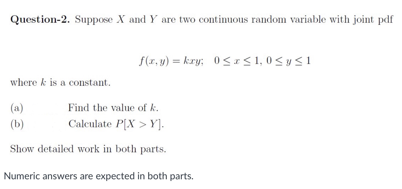 please help me with this practice problem Question-2. Suppose X and Y
