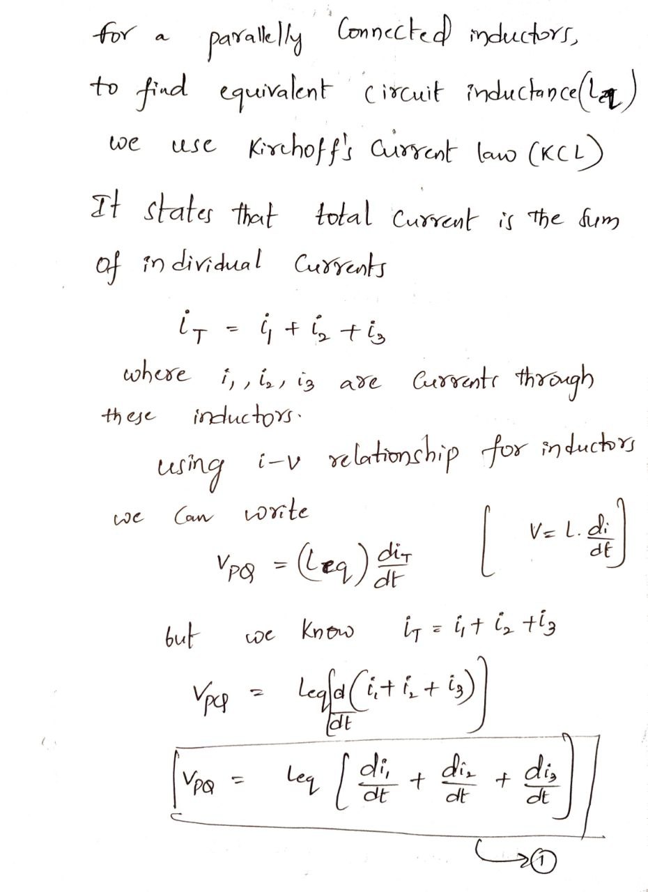 are connected in Leq parallel using KVL/KCL equations and the i-v relationship