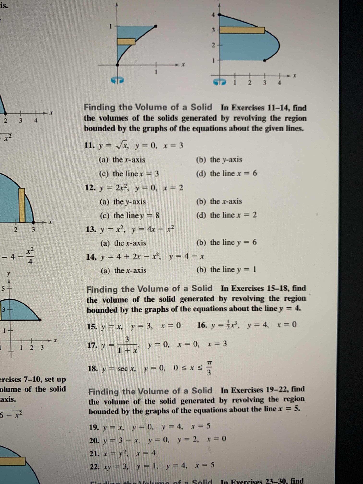 3 2 Finding the Volume of a Solid In Exercises 11-14,
