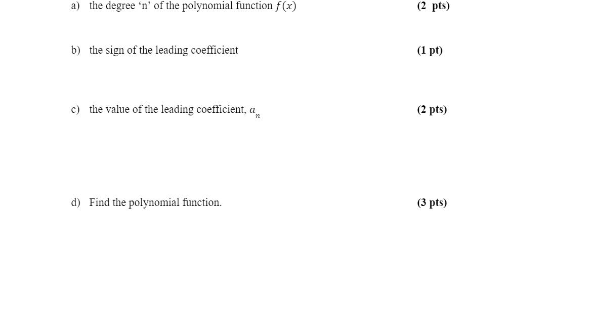 equation and then sketch, :1 quartic polynomial function with zeros at -2.
