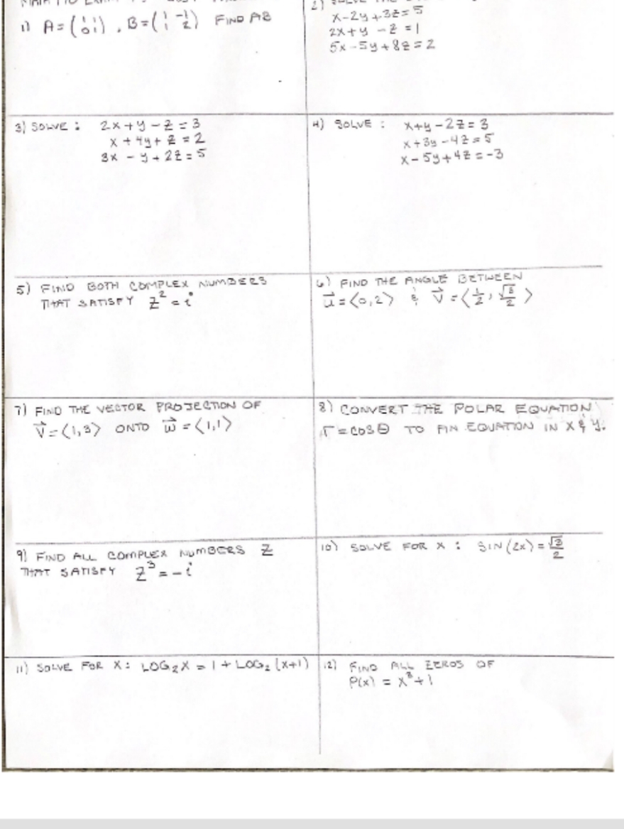 I need the answer please with a clear hand writing 1 A=