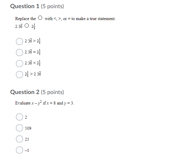 tenth, if necessary. 2 = 361 18, -18 O 180.5, -180.5 19-19