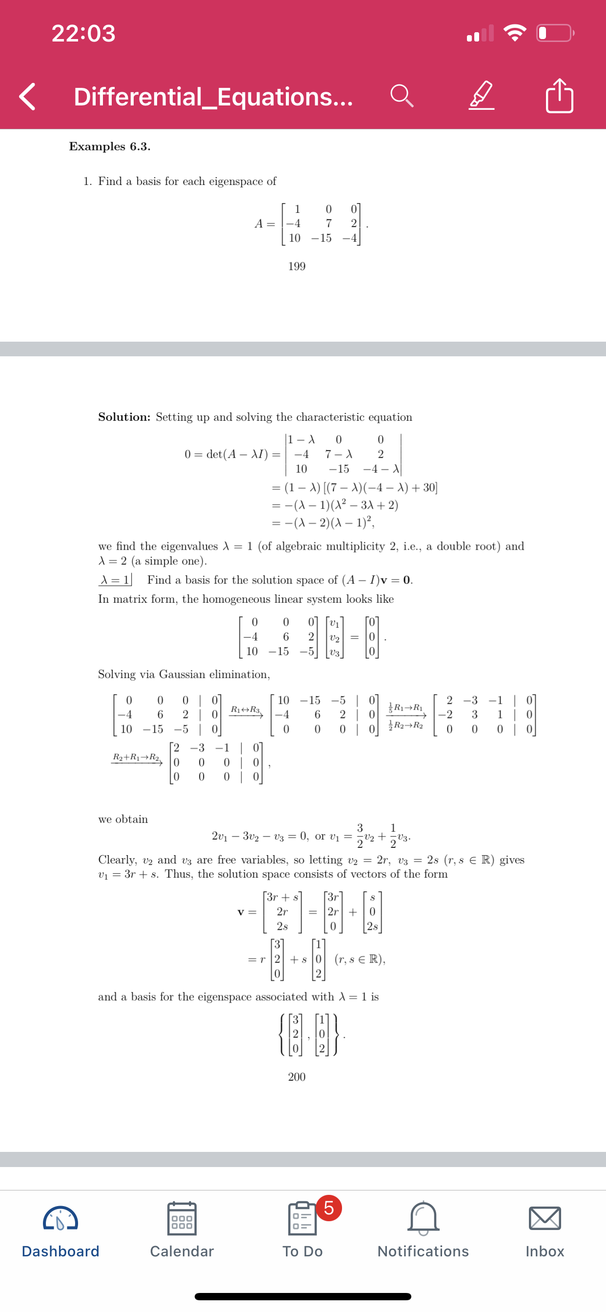 the text book. Verify that the three eigenvectors found for the two