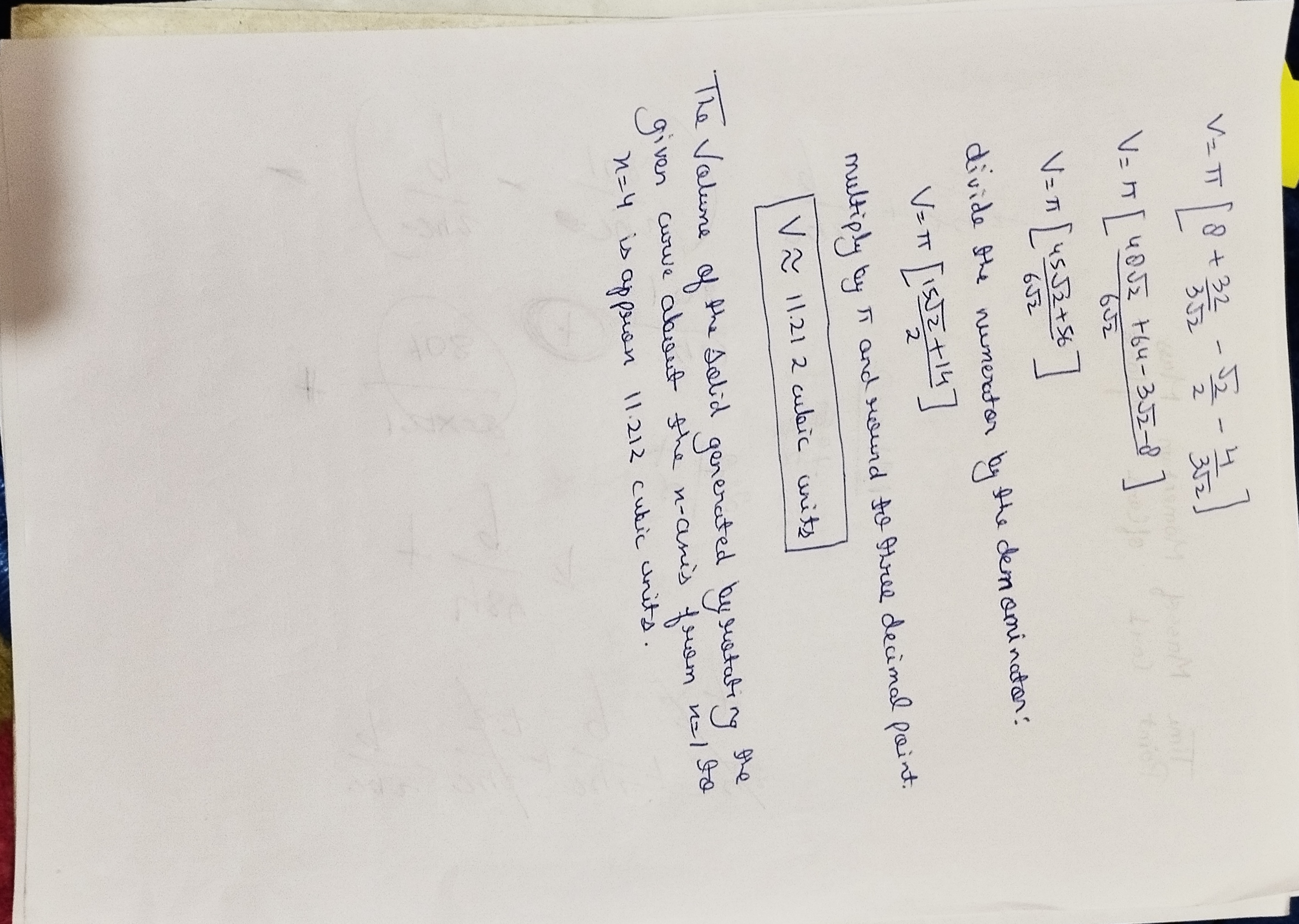 11 y=?\\/4fz ,y=0,andz =0 about the y-axis. Note: There are only 2