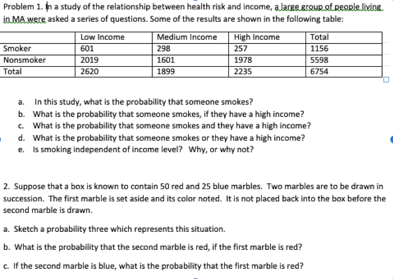 this is the table for the problem I posted before Problem 1.