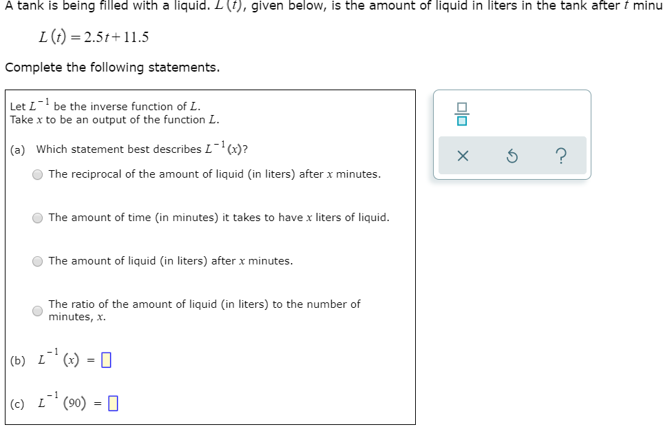 Finding, evaluating, and interpreting an inverse function \f