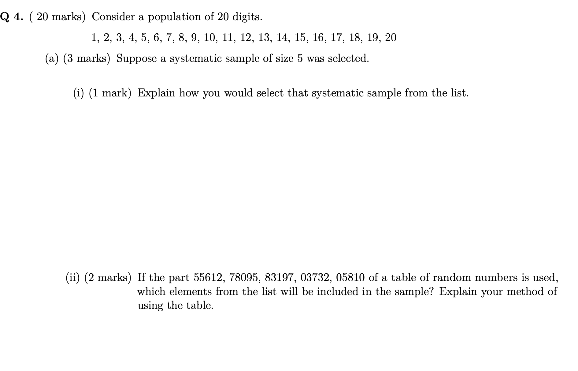 please complete the questions attached Q 4. ( 20 marks) Consider a