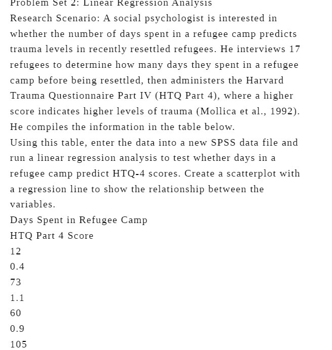  Problem Set 2: Linear Regression Analysis Research Scenario: A social psychologist