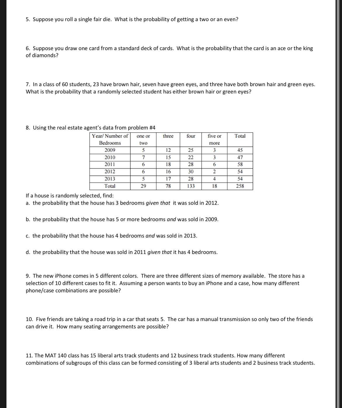 Project 1. Suppose that your class took a test and the mean