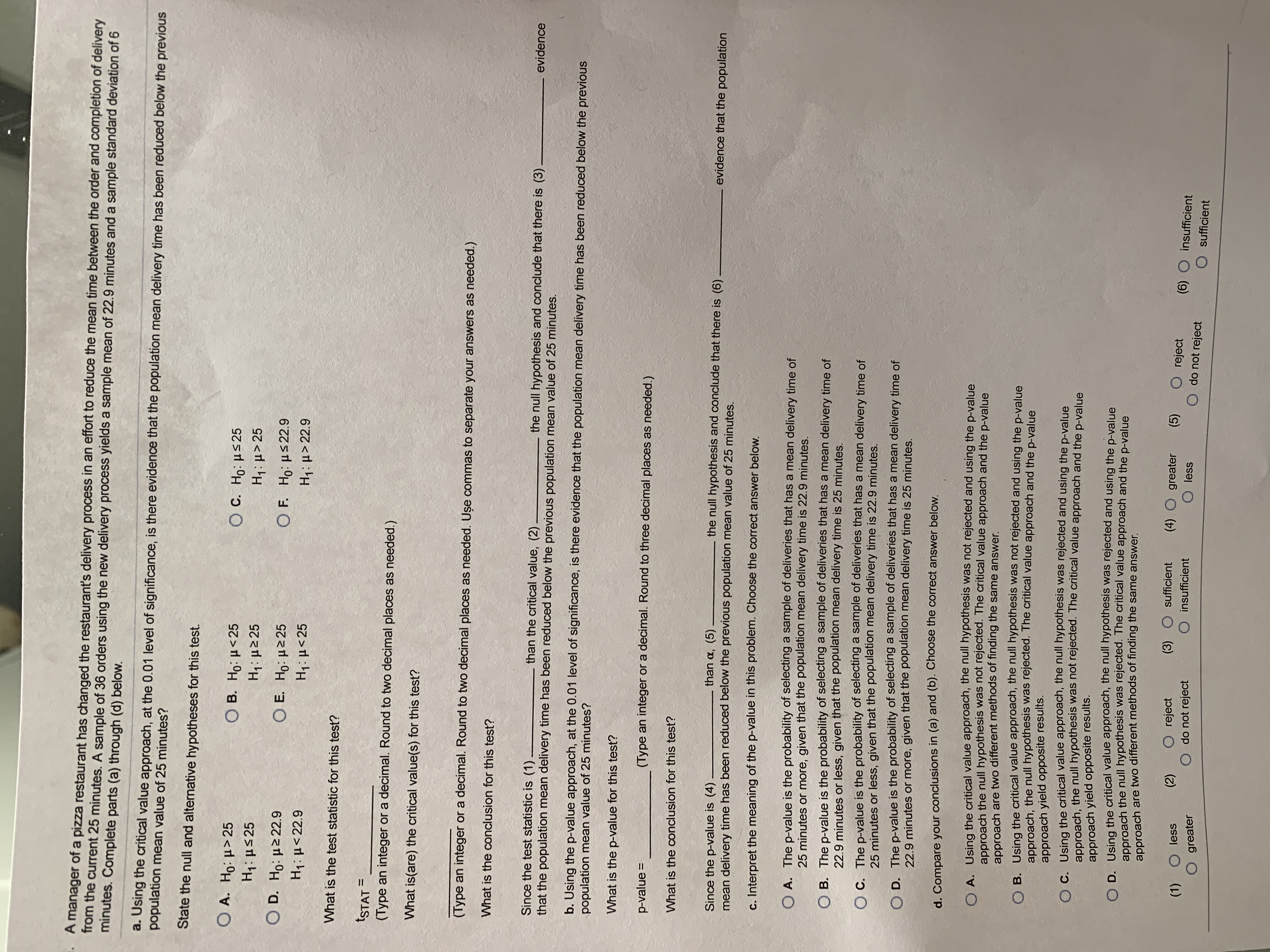 Please help me solve this statistics problem step by step A manager