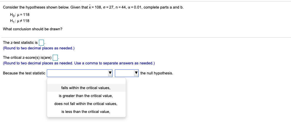 Consider the hypotheses shown below Consider the hypotheses shown below. Given that