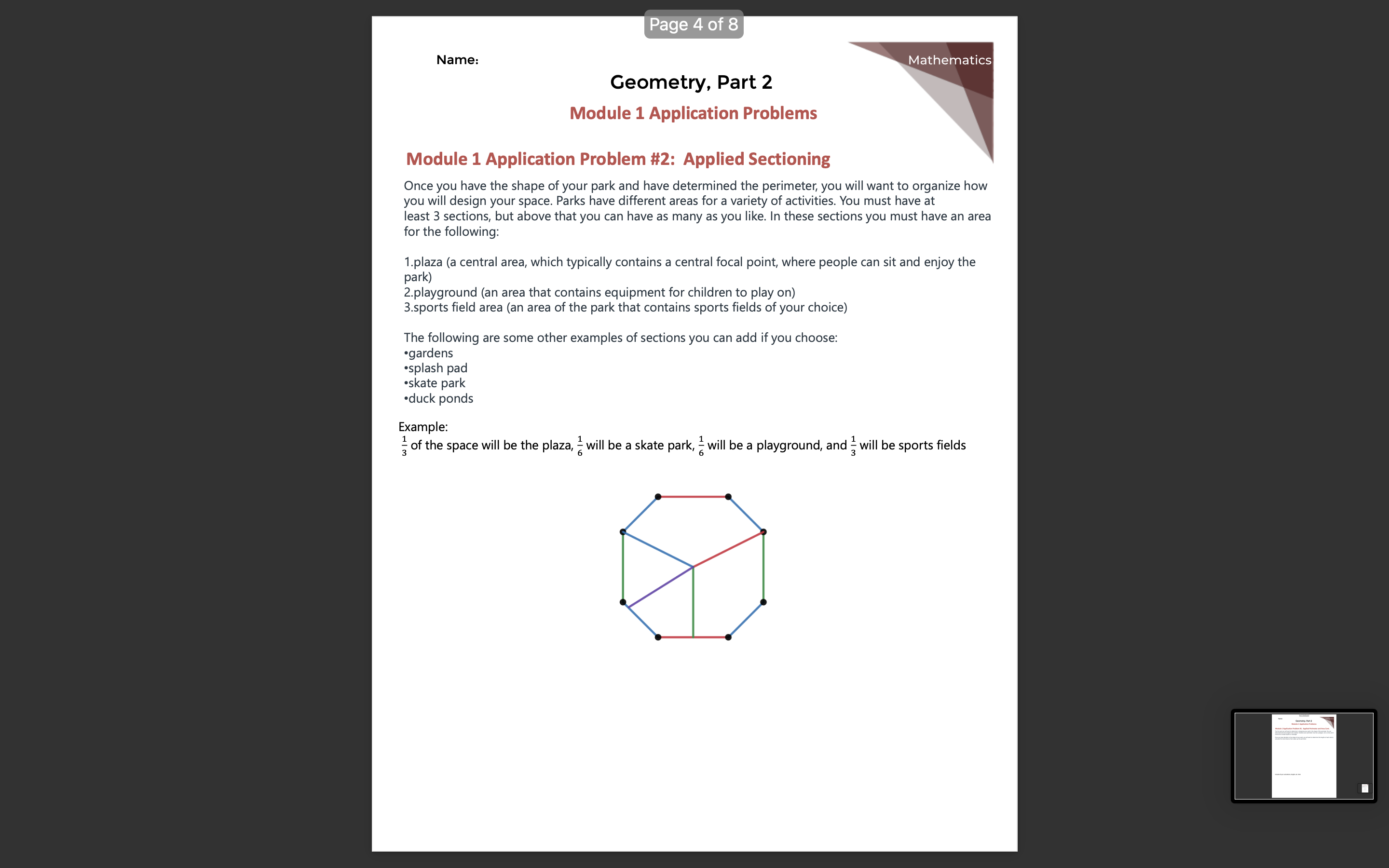 determine in designing your park is the shape of the perimeter. You