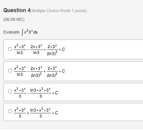 integration can be completed. U = ? dv = ? du =