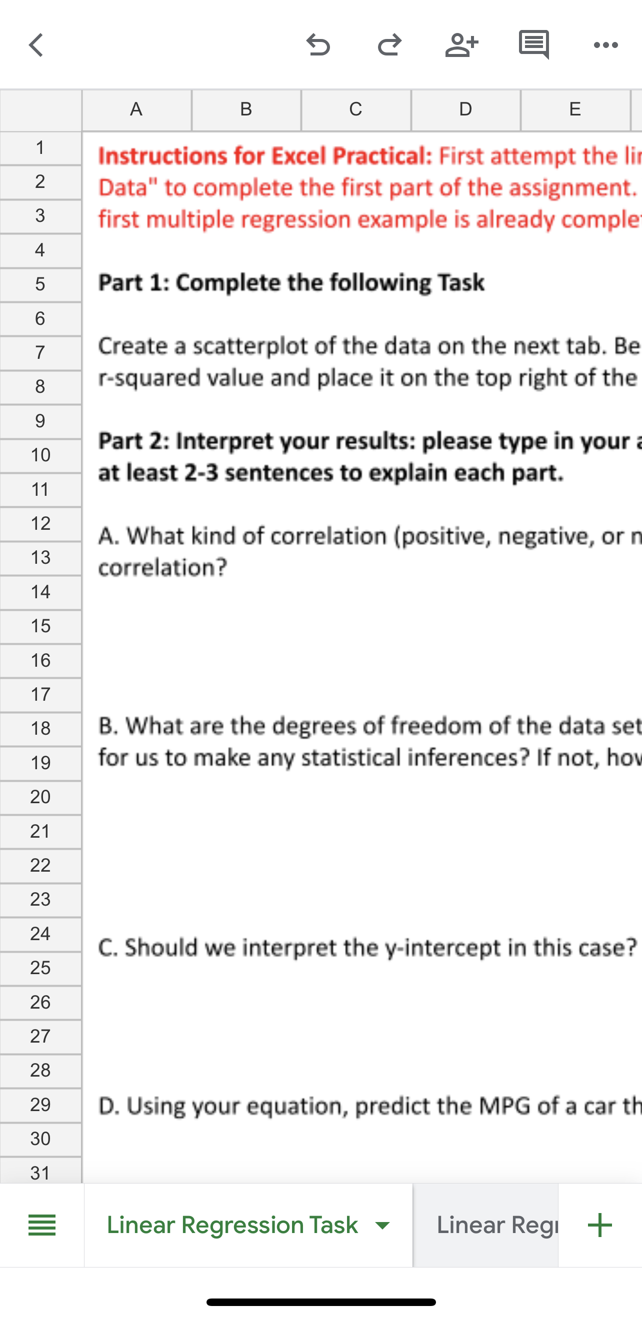 K G g+ .. . A B C D E Instructions